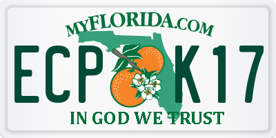 FL license plate ECPK17