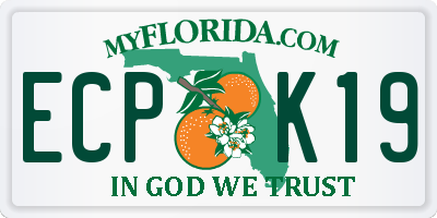 FL license plate ECPK19