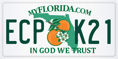 FL license plate ECPK21