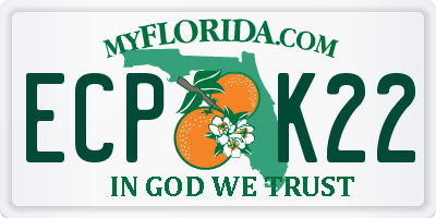 FL license plate ECPK22