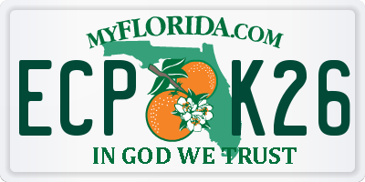 FL license plate ECPK26