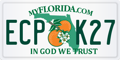 FL license plate ECPK27