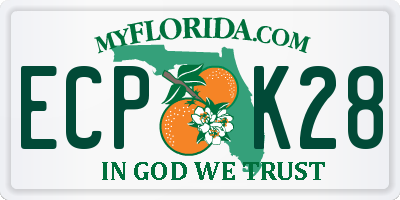 FL license plate ECPK28