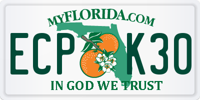 FL license plate ECPK30