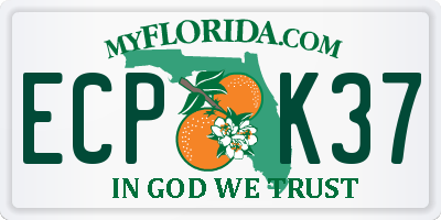 FL license plate ECPK37