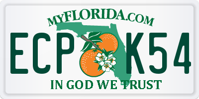 FL license plate ECPK54