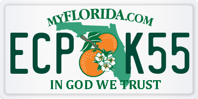 FL license plate ECPK55