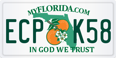 FL license plate ECPK58