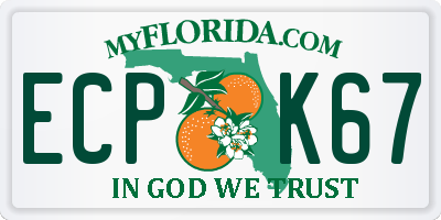 FL license plate ECPK67