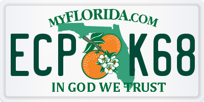FL license plate ECPK68