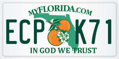 FL license plate ECPK71