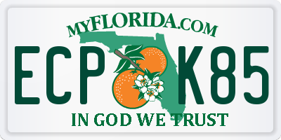 FL license plate ECPK85