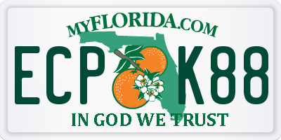 FL license plate ECPK88
