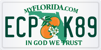 FL license plate ECPK89