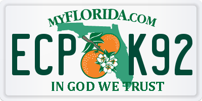 FL license plate ECPK92