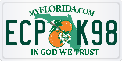 FL license plate ECPK98
