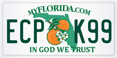 FL license plate ECPK99