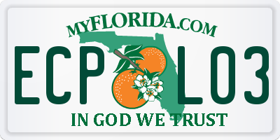 FL license plate ECPL03
