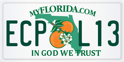 FL license plate ECPL13