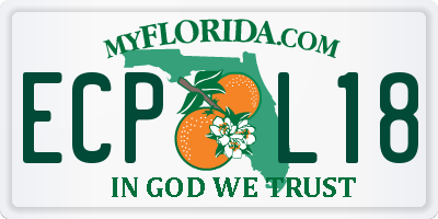 FL license plate ECPL18