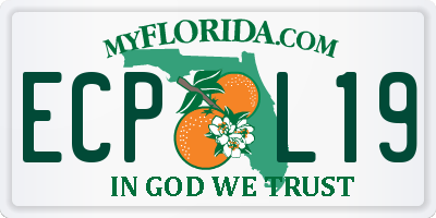 FL license plate ECPL19