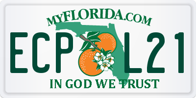 FL license plate ECPL21