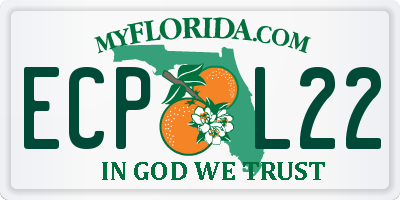 FL license plate ECPL22