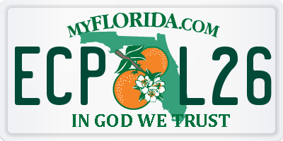 FL license plate ECPL26