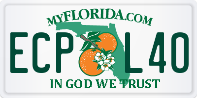 FL license plate ECPL40