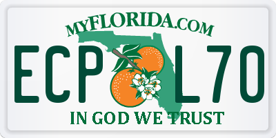 FL license plate ECPL70