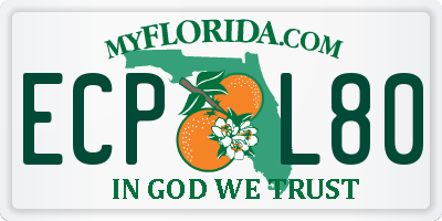 FL license plate ECPL80