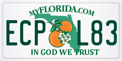 FL license plate ECPL83