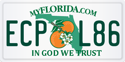 FL license plate ECPL86