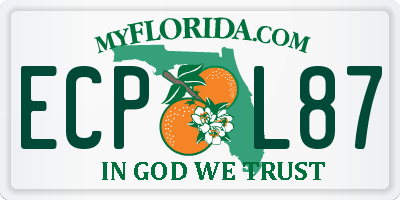 FL license plate ECPL87