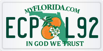 FL license plate ECPL92