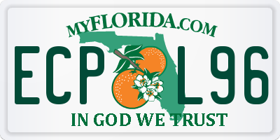 FL license plate ECPL96