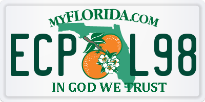 FL license plate ECPL98