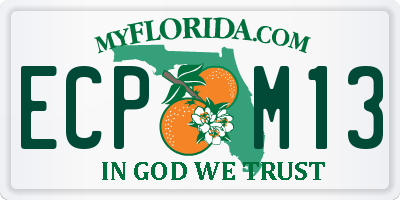 FL license plate ECPM13