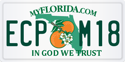 FL license plate ECPM18