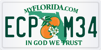 FL license plate ECPM34
