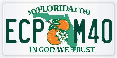 FL license plate ECPM40