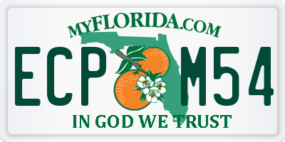 FL license plate ECPM54