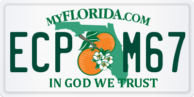 FL license plate ECPM67