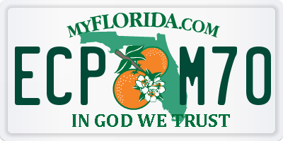 FL license plate ECPM70
