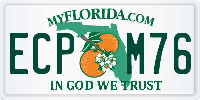FL license plate ECPM76