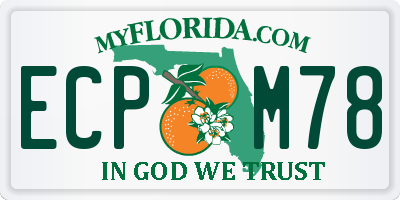 FL license plate ECPM78