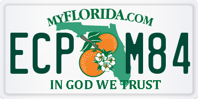 FL license plate ECPM84