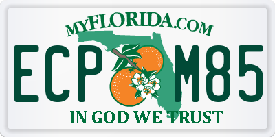 FL license plate ECPM85