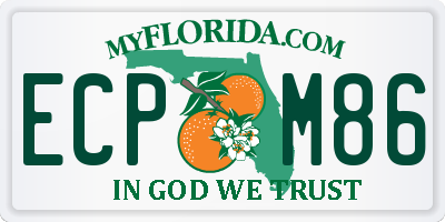 FL license plate ECPM86