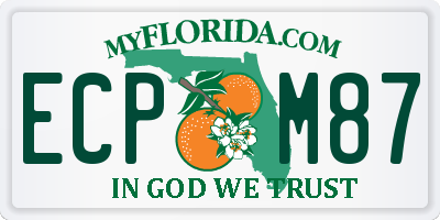 FL license plate ECPM87